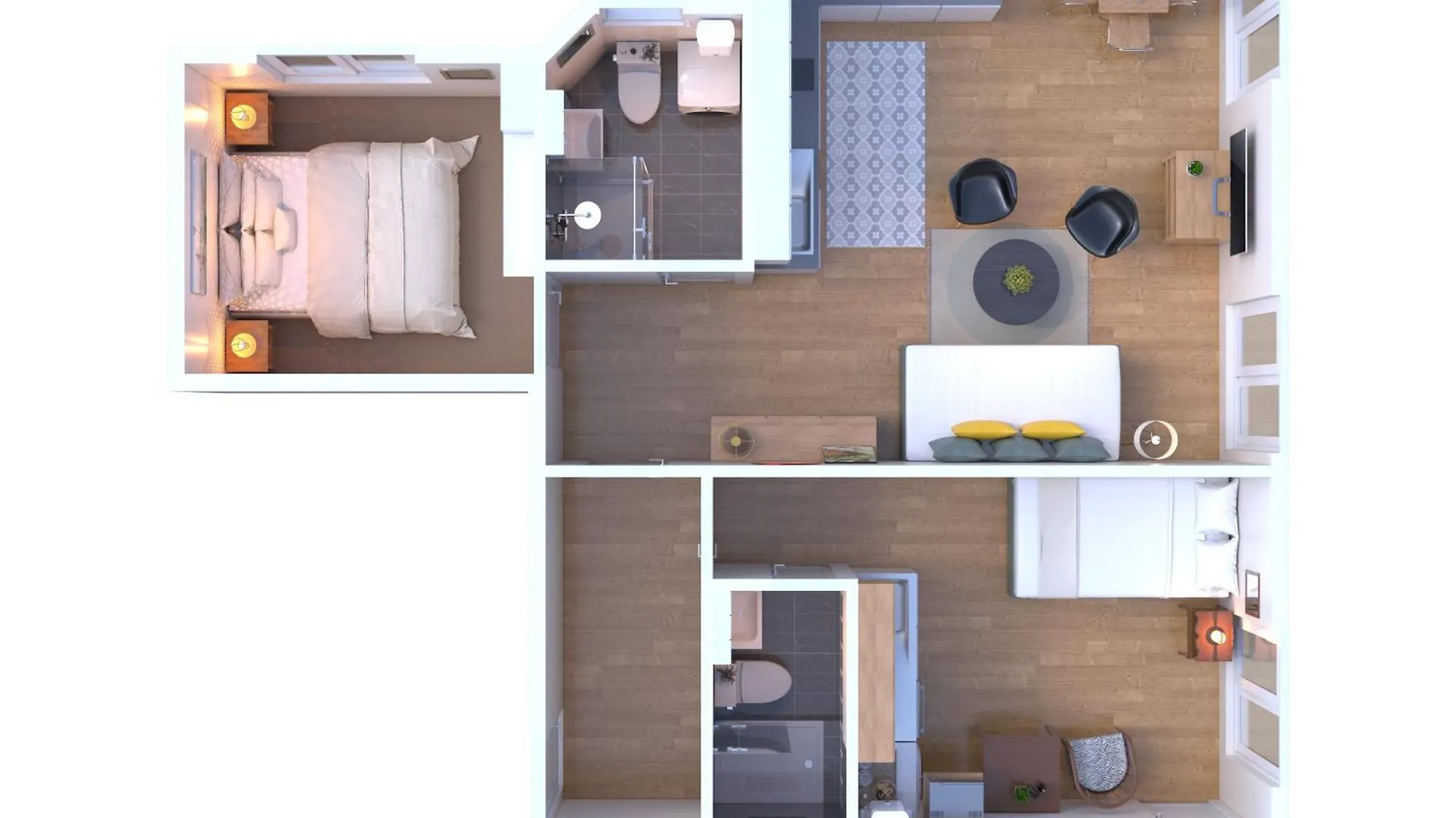 לינה וארוחת בוקר Trendy Paris Flat 2 Bedroom With Rooftop Views